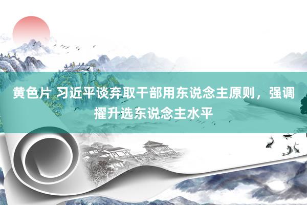 黄色片 习近平谈弃取干部用东说念主原则，强调擢升选东说念主水平