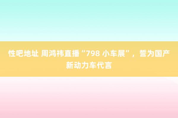 性吧地址 周鸿祎直播“798 小车展”，誓为国产新动力车代言
