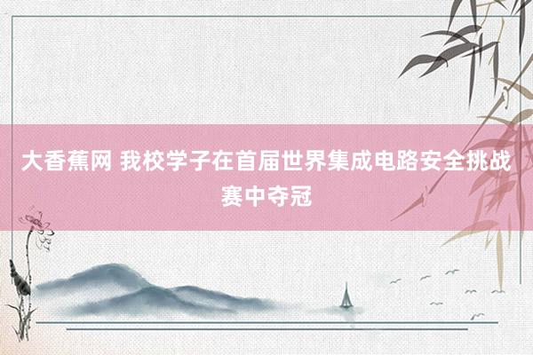 大香蕉网 我校学子在首届世界集成电路安全挑战赛中夺冠