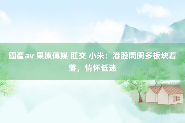 國產av 果凍傳媒 肛交 小米：港股阛阓多板块着落，情怀低迷